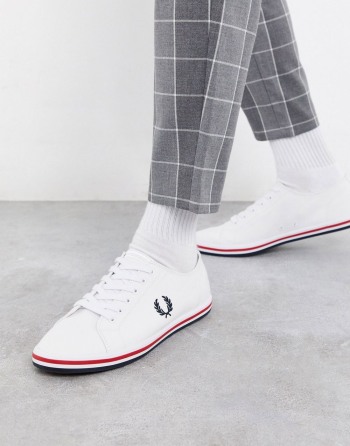 Fred Perry Kingston Twill Plimsolls Bijele - Muške Tenisice | 47016WFNA